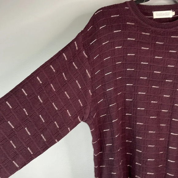 JOSEPH & FEISS Mens Purple 90’s Vibe Grandpa Crewneck Sweater Textured Knit M - Picture 6 of 12